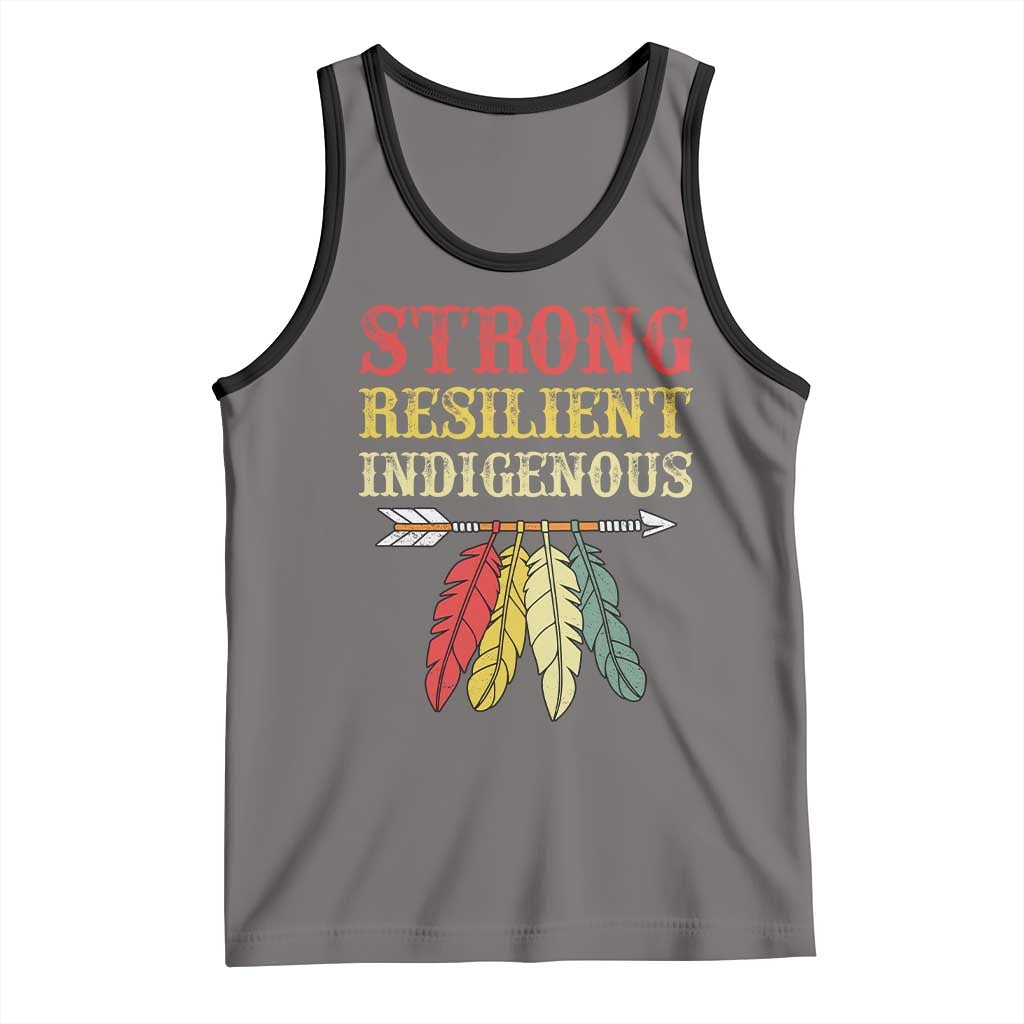 Native American Strong Resilient Indigenous Tank Top Retro Vintage Feathers - Wonder Print Shop