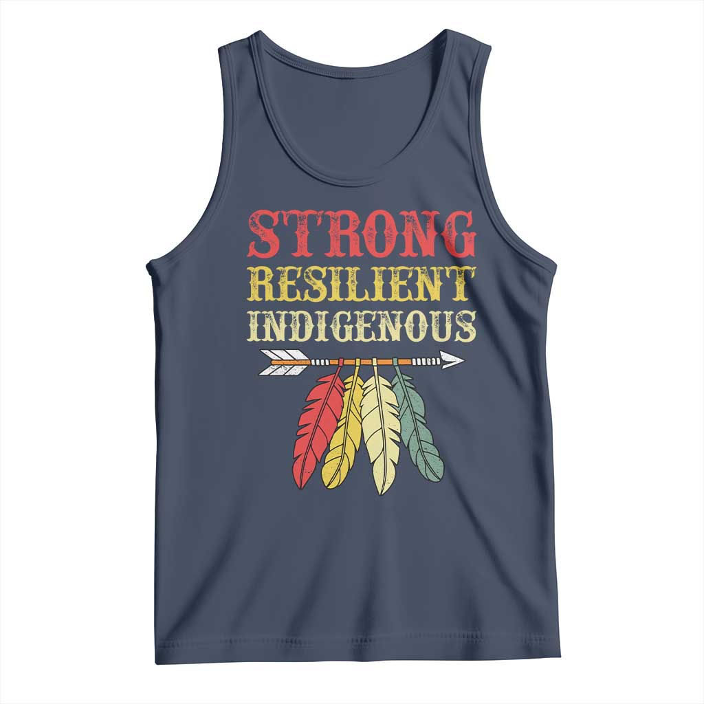 Native American Strong Resilient Indigenous Tank Top Retro Vintage Feathers - Wonder Print Shop