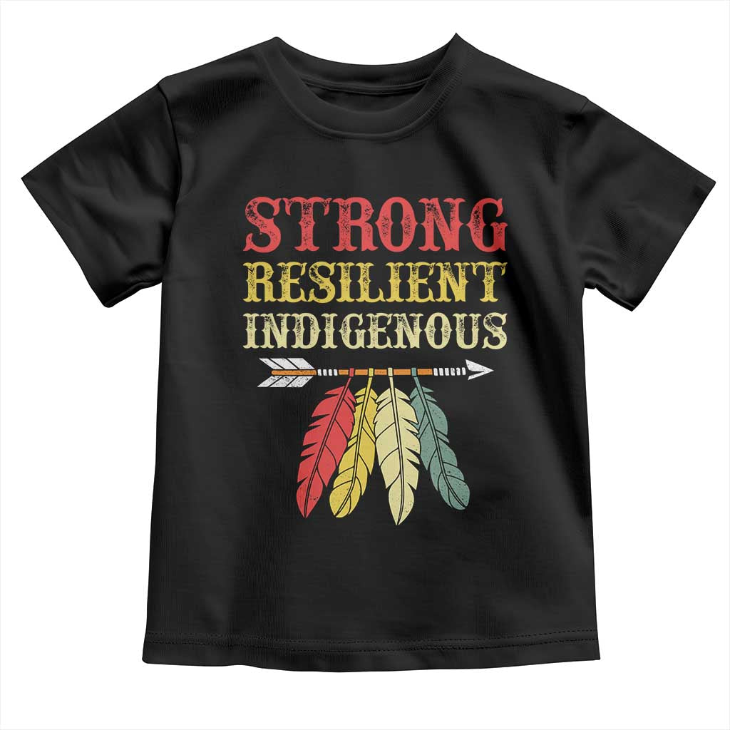 Native American Strong Resilient Indigenous Toddler T Shirt Retro Vintage Feathers - Wonder Print Shop