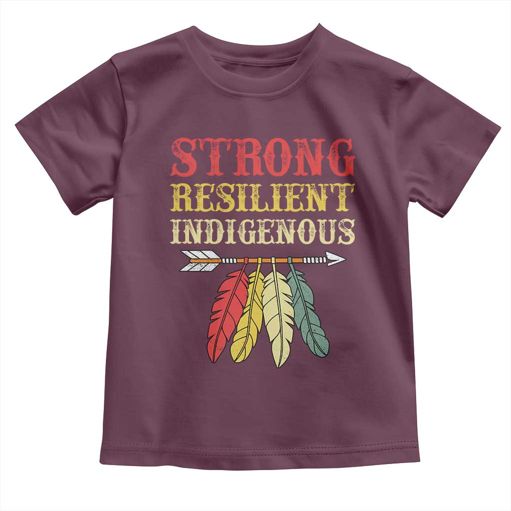 Native American Strong Resilient Indigenous Toddler T Shirt Retro Vintage Feathers - Wonder Print Shop