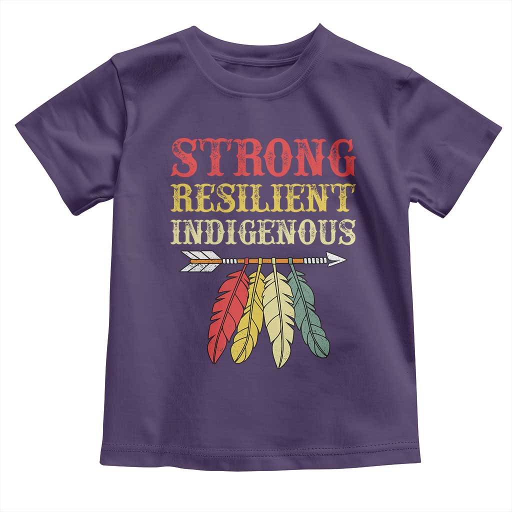 Native American Strong Resilient Indigenous Toddler T Shirt Retro Vintage Feathers - Wonder Print Shop