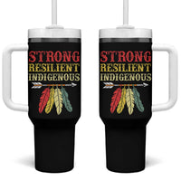 Native American Strong Resilient Indigenous Tumbler With Handle Retro Vintage Feathers - Wonder Print Shop