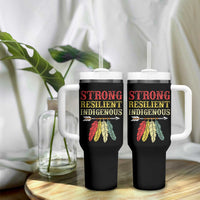 Native American Strong Resilient Indigenous Tumbler With Handle Retro Vintage Feathers - Wonder Print Shop