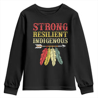 Native American Strong Resilient Indigenous Youth Sweatshirt Retro Vintage Feathers - Wonder Print Shop