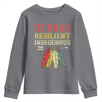 Native American Strong Resilient Indigenous Youth Sweatshirt Retro Vintage Feathers - Wonder Print Shop