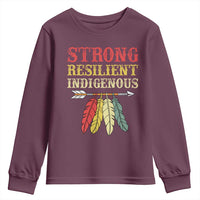 Native American Strong Resilient Indigenous Youth Sweatshirt Retro Vintage Feathers - Wonder Print Shop