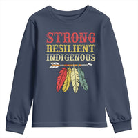 Native American Strong Resilient Indigenous Youth Sweatshirt Retro Vintage Feathers - Wonder Print Shop