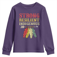 Native American Strong Resilient Indigenous Youth Sweatshirt Retro Vintage Feathers - Wonder Print Shop