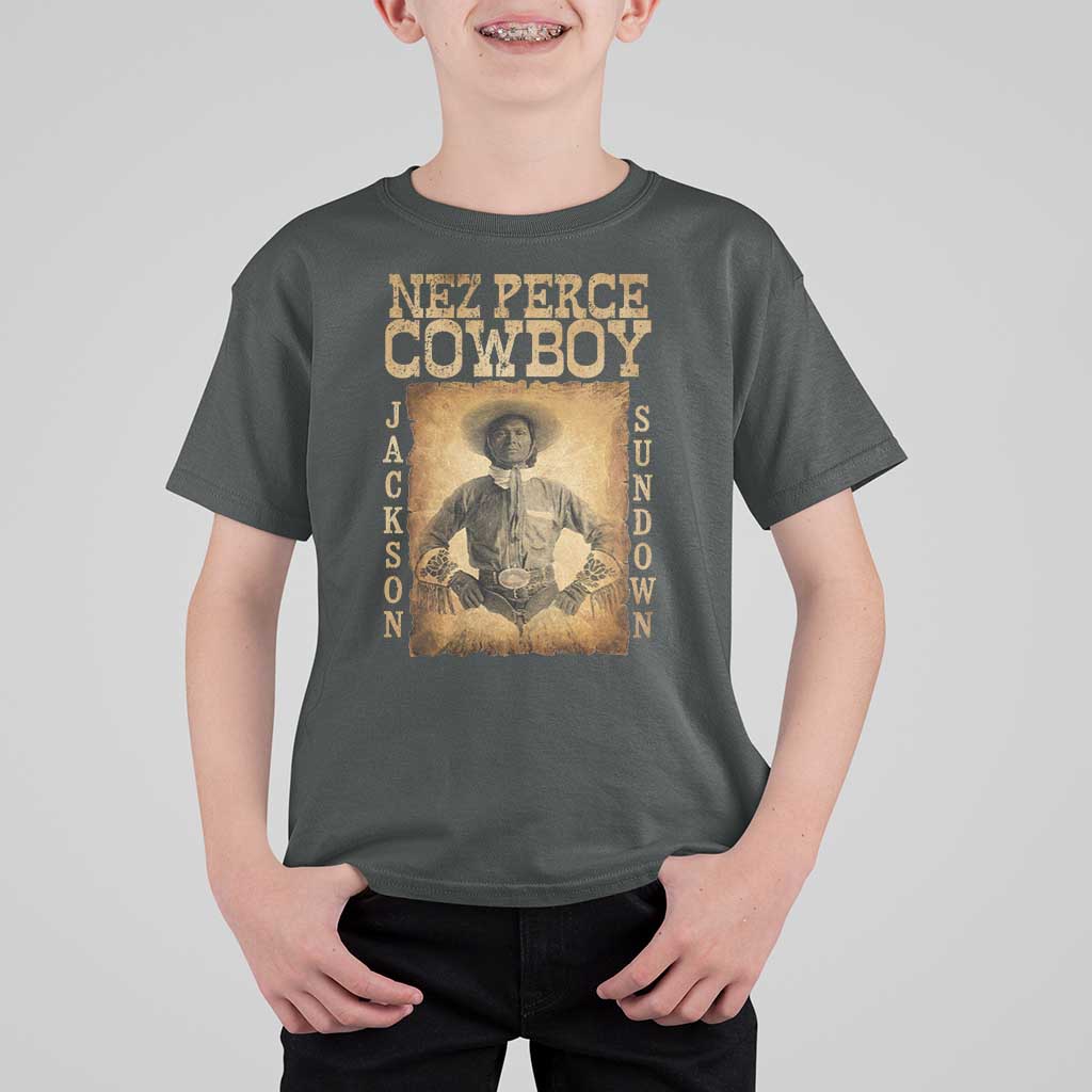 Nez Perce Cowboy Jackson Sundown T Shirt For Kid Native American Cowboy Western Country - Wonder Print Shop