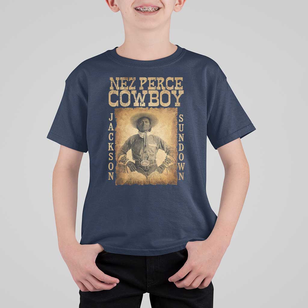 Nez Perce Cowboy Jackson Sundown T Shirt For Kid Native American Cowboy Western Country - Wonder Print Shop