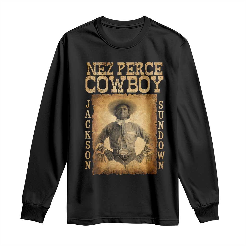 Nez Perce Cowboy Jackson Sundown Long Sleeve Shirt Native American Cowboy Western Country - Wonder Print Shop