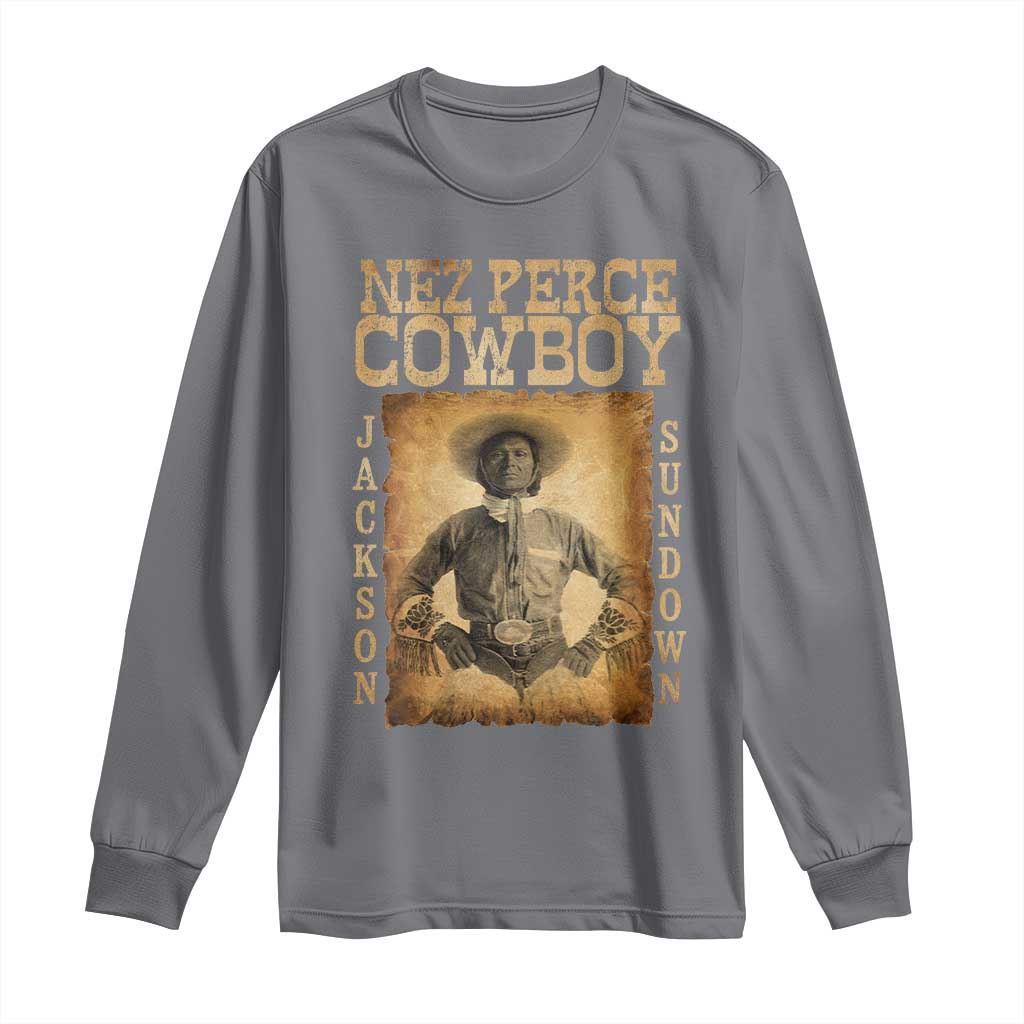 Nez Perce Cowboy Jackson Sundown Long Sleeve Shirt Native American Cowboy Western Country - Wonder Print Shop