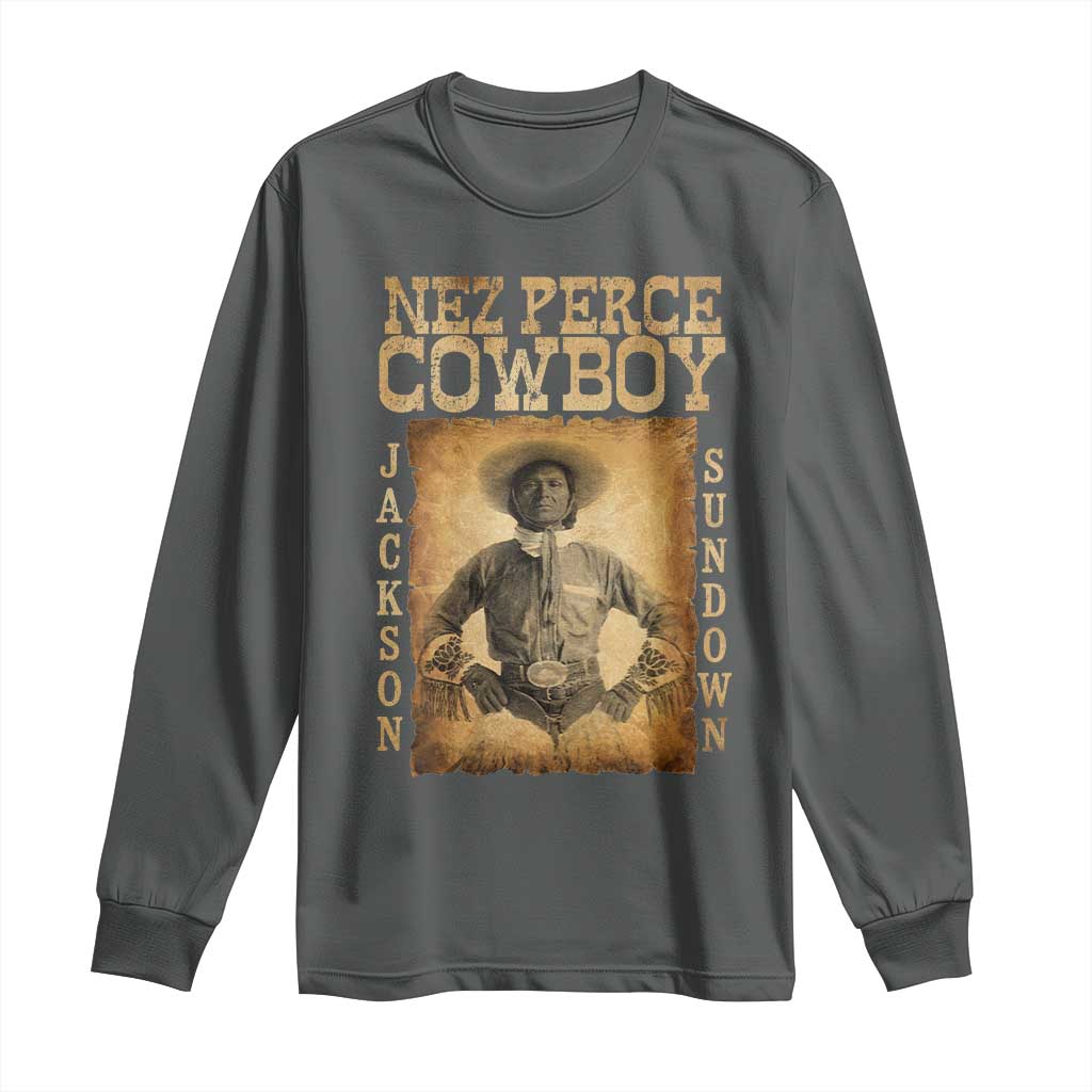 Nez Perce Cowboy Jackson Sundown Long Sleeve Shirt Native American Cowboy Western Country - Wonder Print Shop