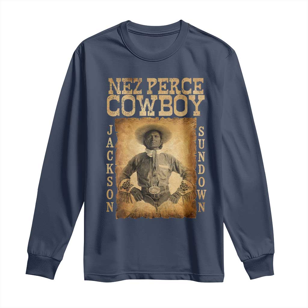 Nez Perce Cowboy Jackson Sundown Long Sleeve Shirt Native American Cowboy Western Country - Wonder Print Shop