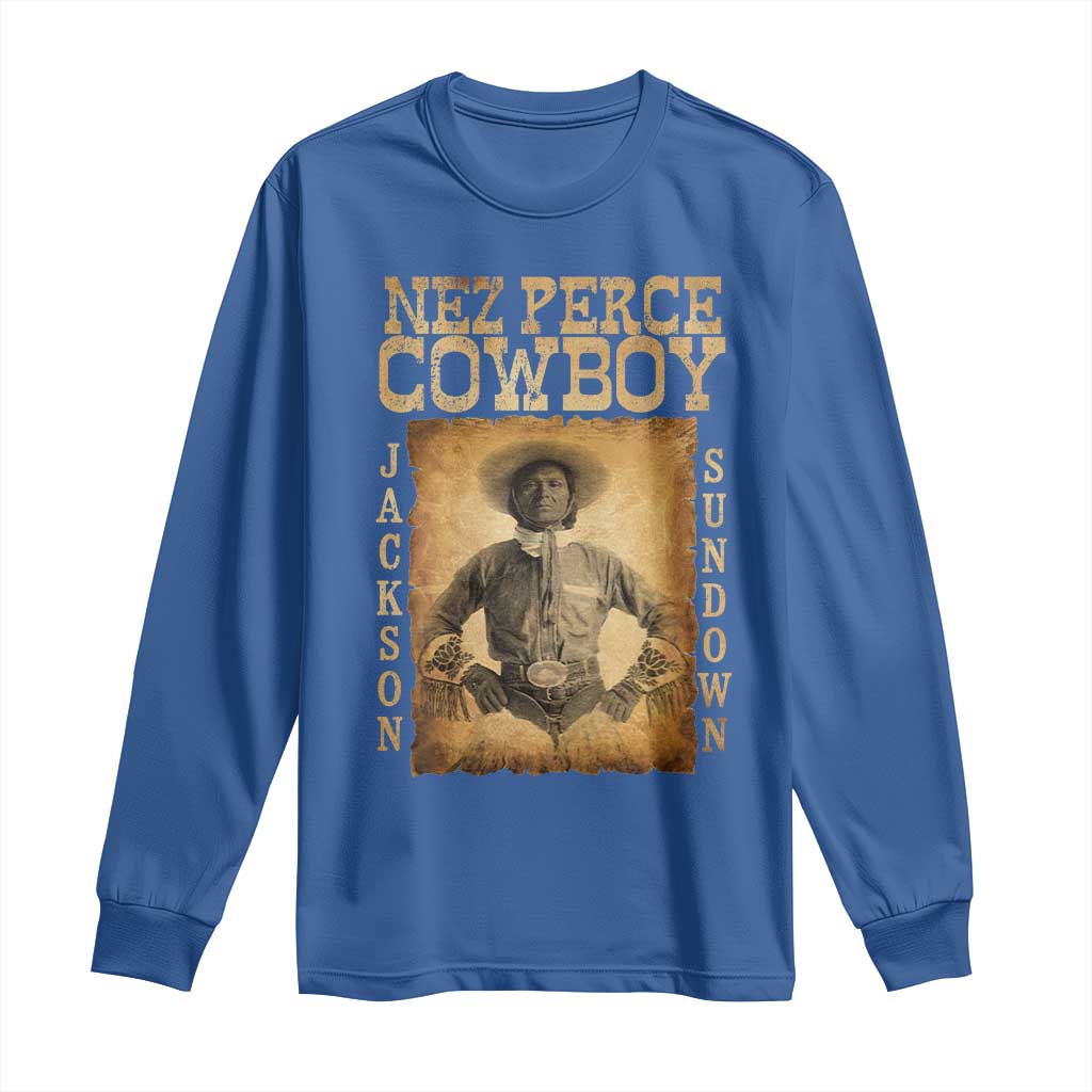Nez Perce Cowboy Jackson Sundown Long Sleeve Shirt Native American Cowboy Western Country - Wonder Print Shop
