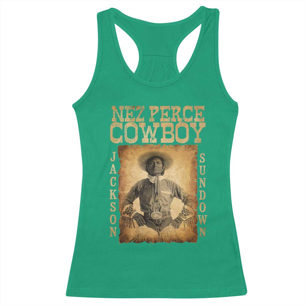 Nez Perce Cowboy Jackson Sundown Racerback Tank Top Native American Cowboy Western Country - Wonder Print Shop