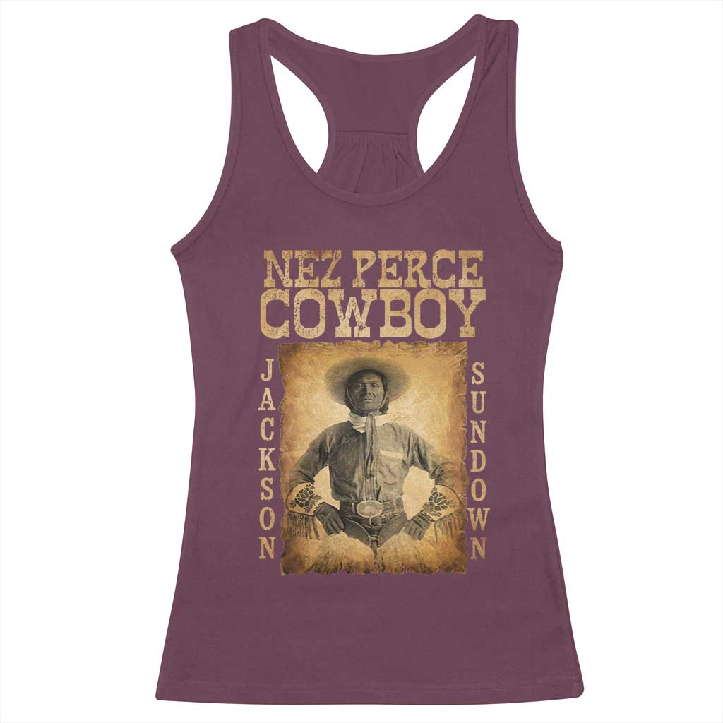 Nez Perce Cowboy Jackson Sundown Racerback Tank Top Native American Cowboy Western Country - Wonder Print Shop