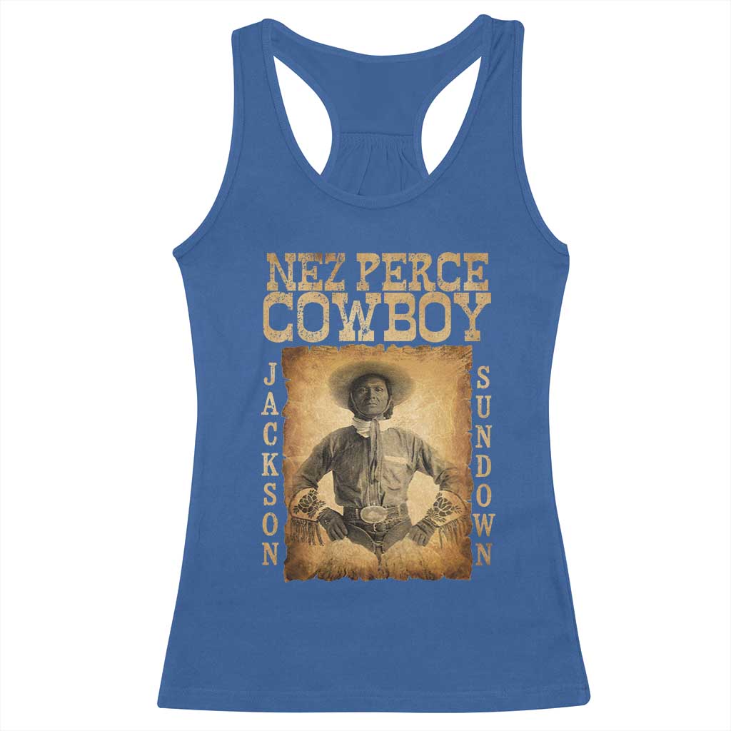 Nez Perce Cowboy Jackson Sundown Racerback Tank Top Native American Cowboy Western Country - Wonder Print Shop