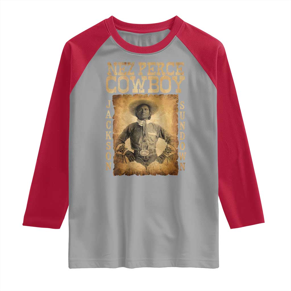 Nez Perce Cowboy Jackson Sundown Raglan Shirt Native American Cowboy Western Country - Wonder Print Shop