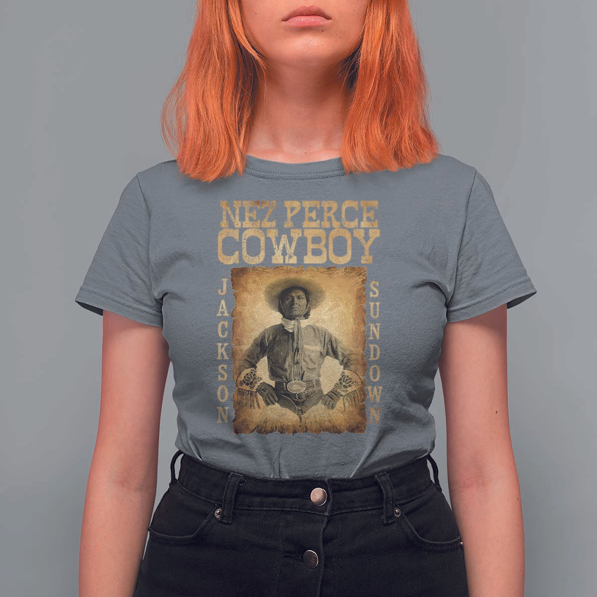 Nez Perce Cowboy Jackson Sundown T Shirt For Women Native American Cowboy Western Country - Wonder Print Shop