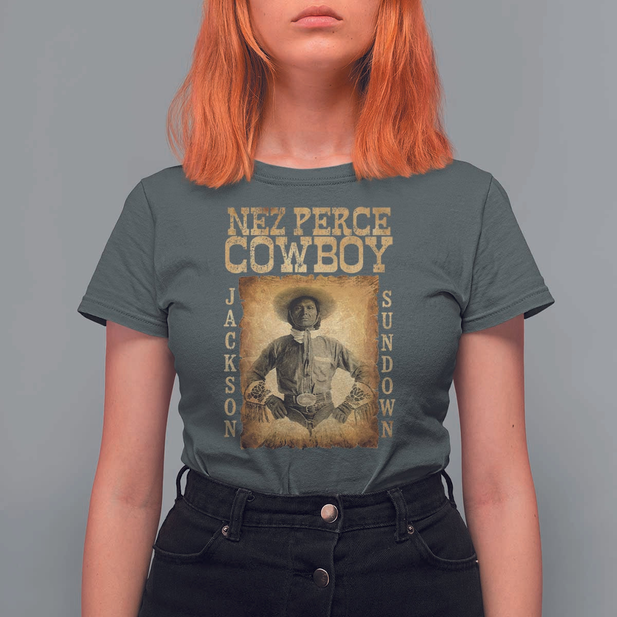 Nez Perce Cowboy Jackson Sundown T Shirt For Women Native American Cowboy Western Country - Wonder Print Shop