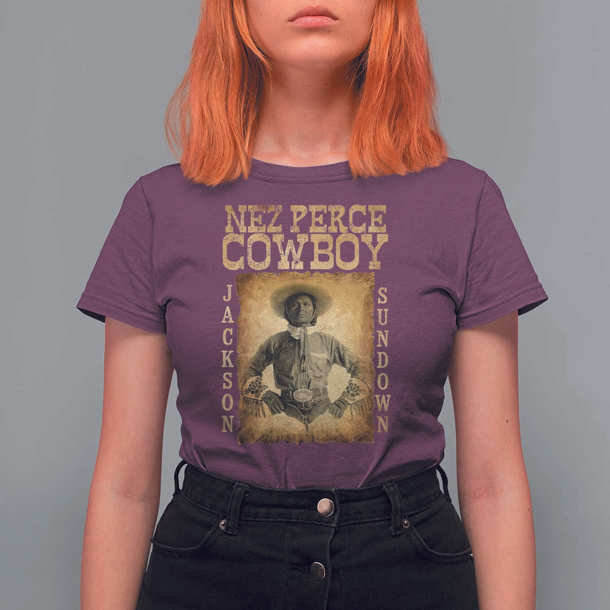 Nez Perce Cowboy Jackson Sundown T Shirt For Women Native American Cowboy Western Country - Wonder Print Shop