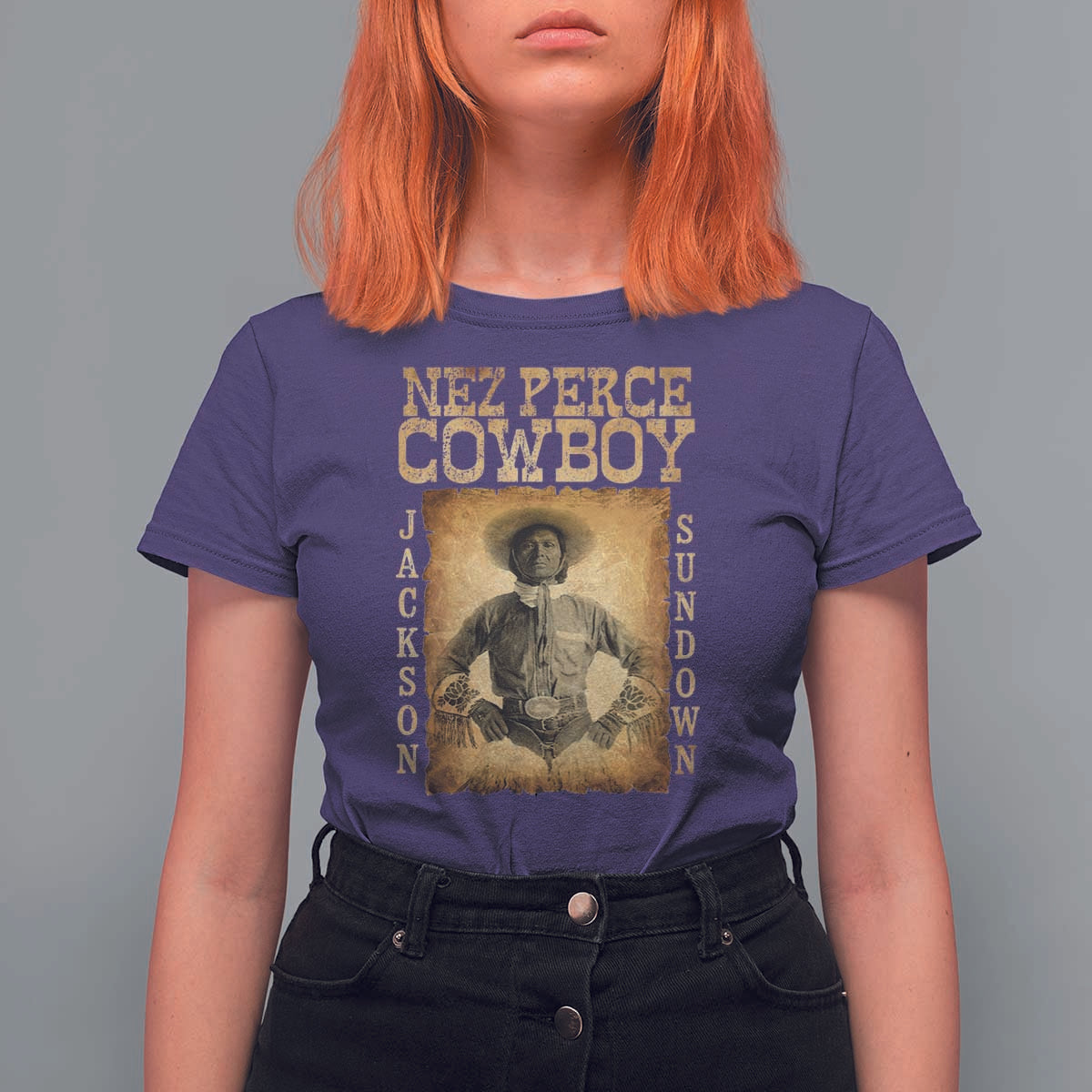 Nez Perce Cowboy Jackson Sundown T Shirt For Women Native American Cowboy Western Country - Wonder Print Shop