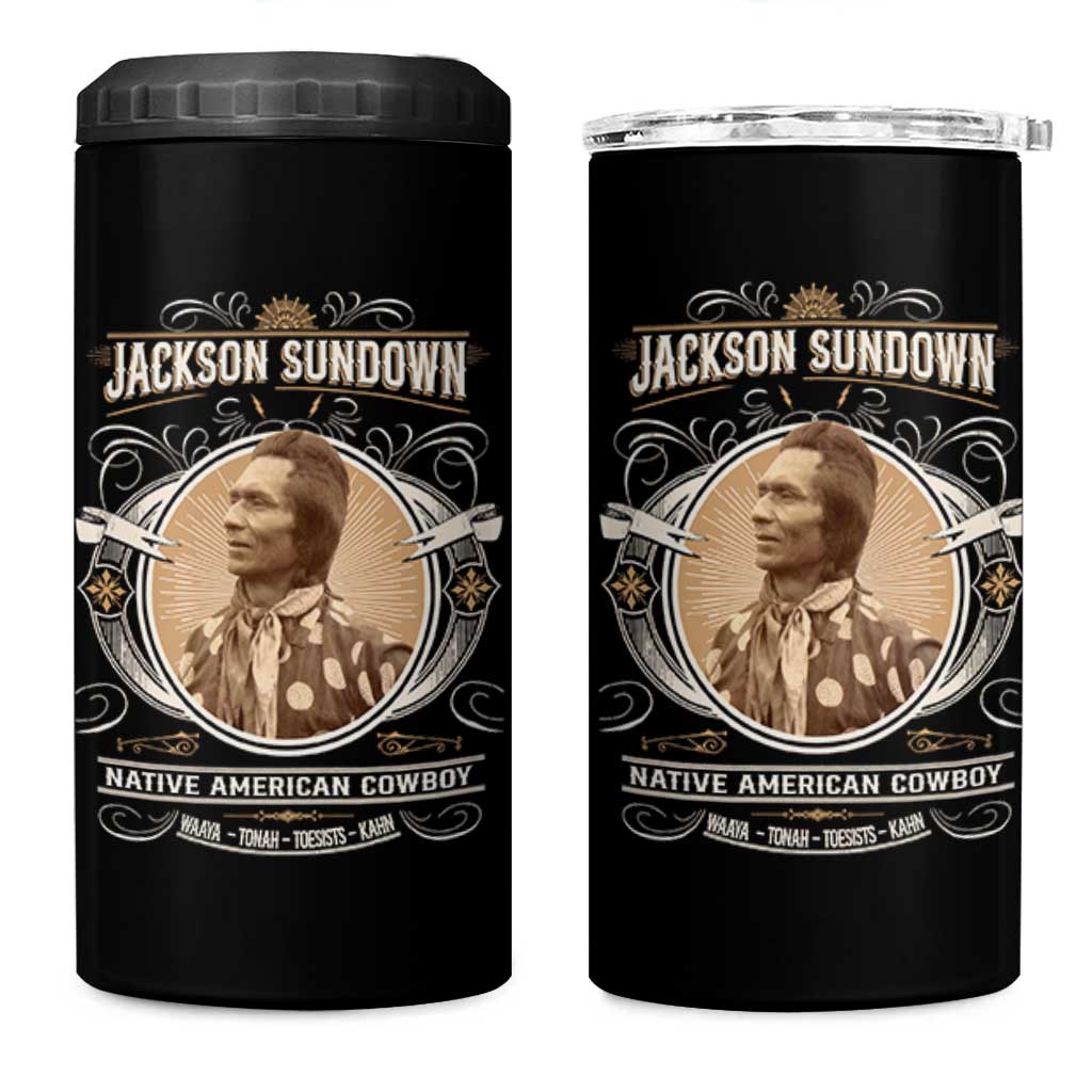 Jackson Sundown 4 in 1 Can Cooler Tumbler Native American Cowboy Western Country - Wonder Print Shop