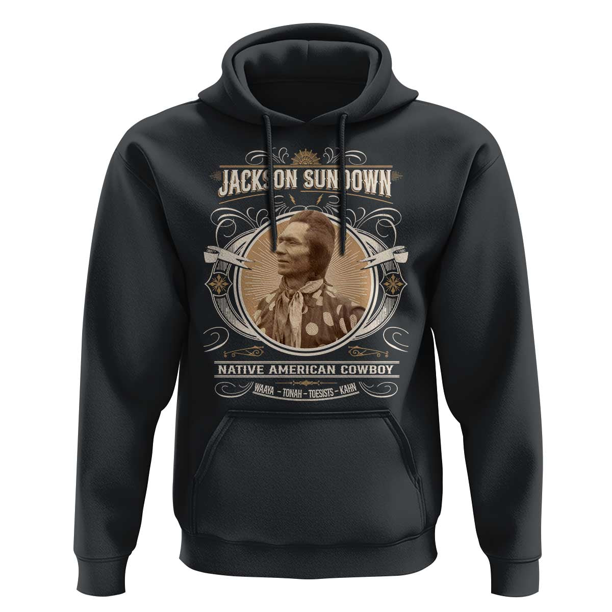 Jackson Sundown Hoodie Native American Cowboy Western Country - Wonder Print Shop