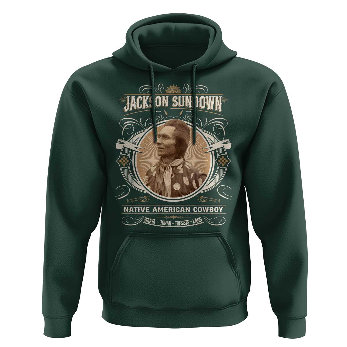 Jackson Sundown Hoodie Native American Cowboy Western Country - Wonder Print Shop