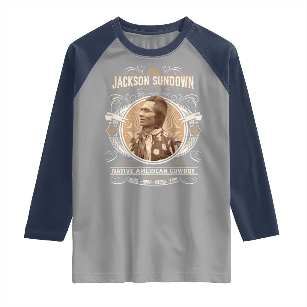 Jackson Sundown Raglan Shirt Native American Cowboy Western Country - Wonder Print Shop