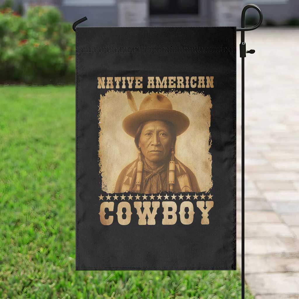 Native American Cowboy Garden Flag Vintage Western Country Portrait - Wonder Print Shop