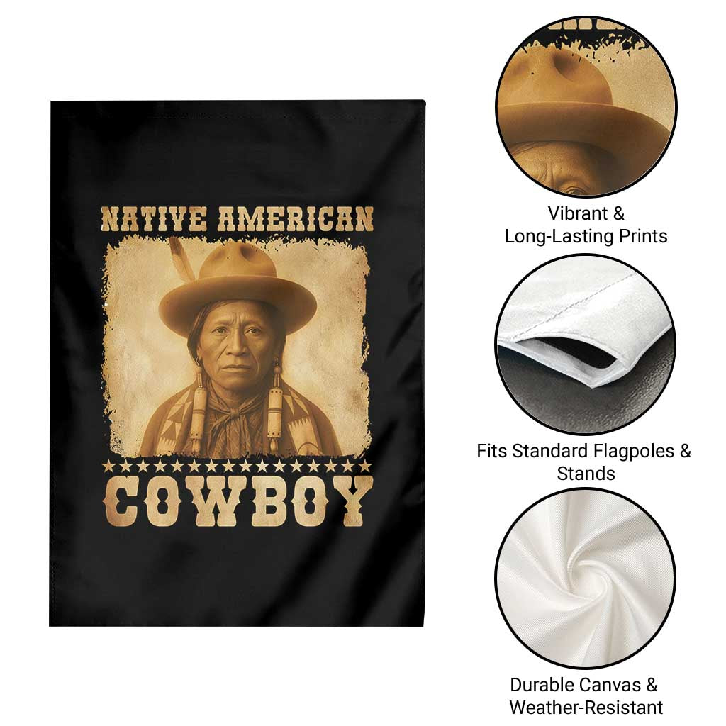Native American Cowboy Garden Flag Vintage Western Country Portrait - Wonder Print Shop