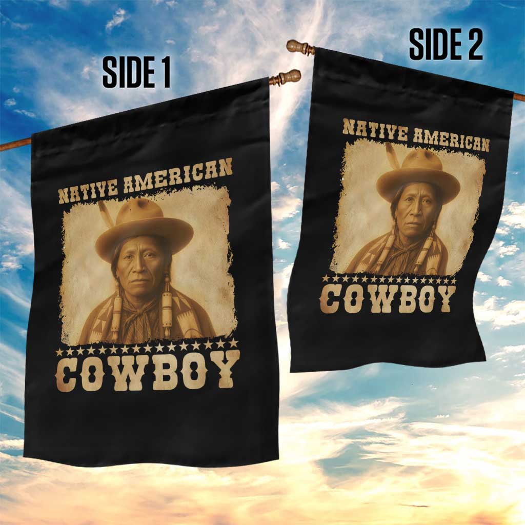 Native American Cowboy Garden Flag Vintage Western Country Portrait - Wonder Print Shop