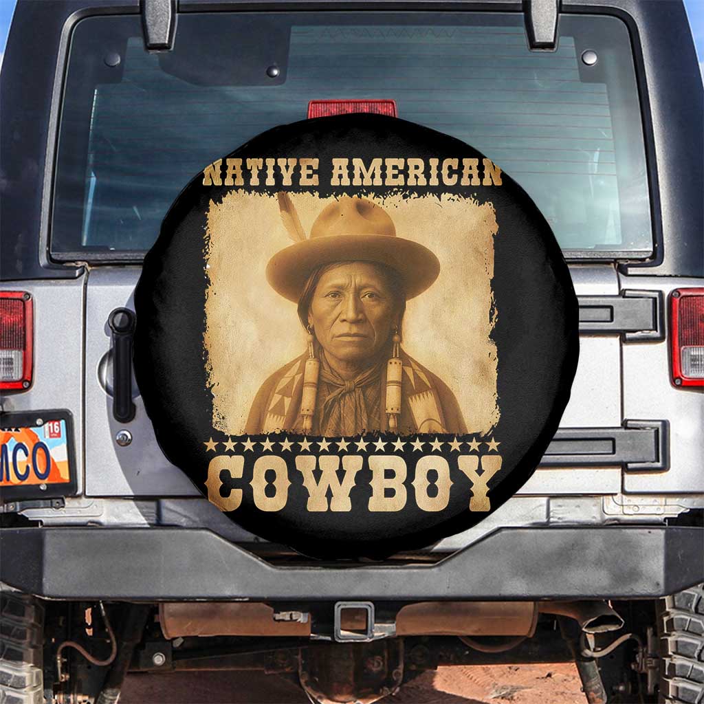 Native American Cowboy Spare Tire Cover Vintage Western Country Portrait - Wonder Print Shop