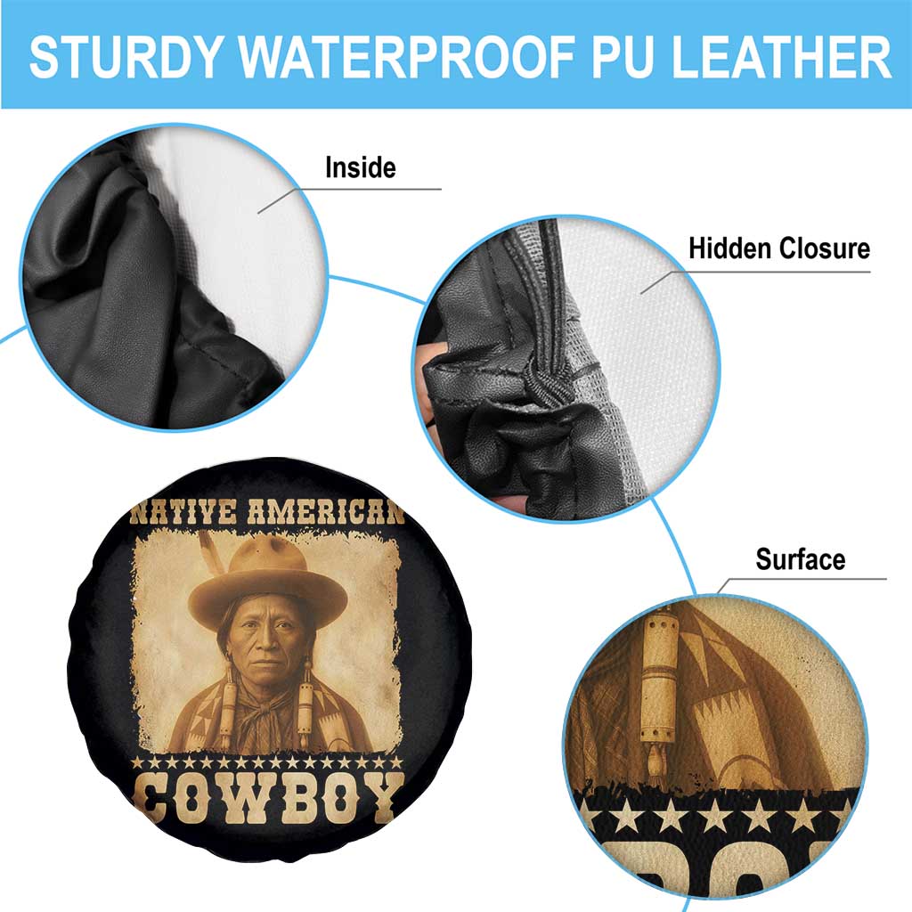 Native American Cowboy Spare Tire Cover Vintage Western Country Portrait - Wonder Print Shop
