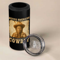 Native American Cowboy 4 in 1 Can Cooler Tumbler Vintage Western Country Portrait - Wonder Print Shop
