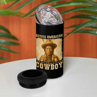 Native American Cowboy 4 in 1 Can Cooler Tumbler Vintage Western Country Portrait - Wonder Print Shop