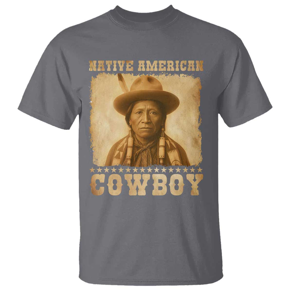 Native American Cowboy T Shirt Vintage Western Country Portrait - Wonder Print Shop