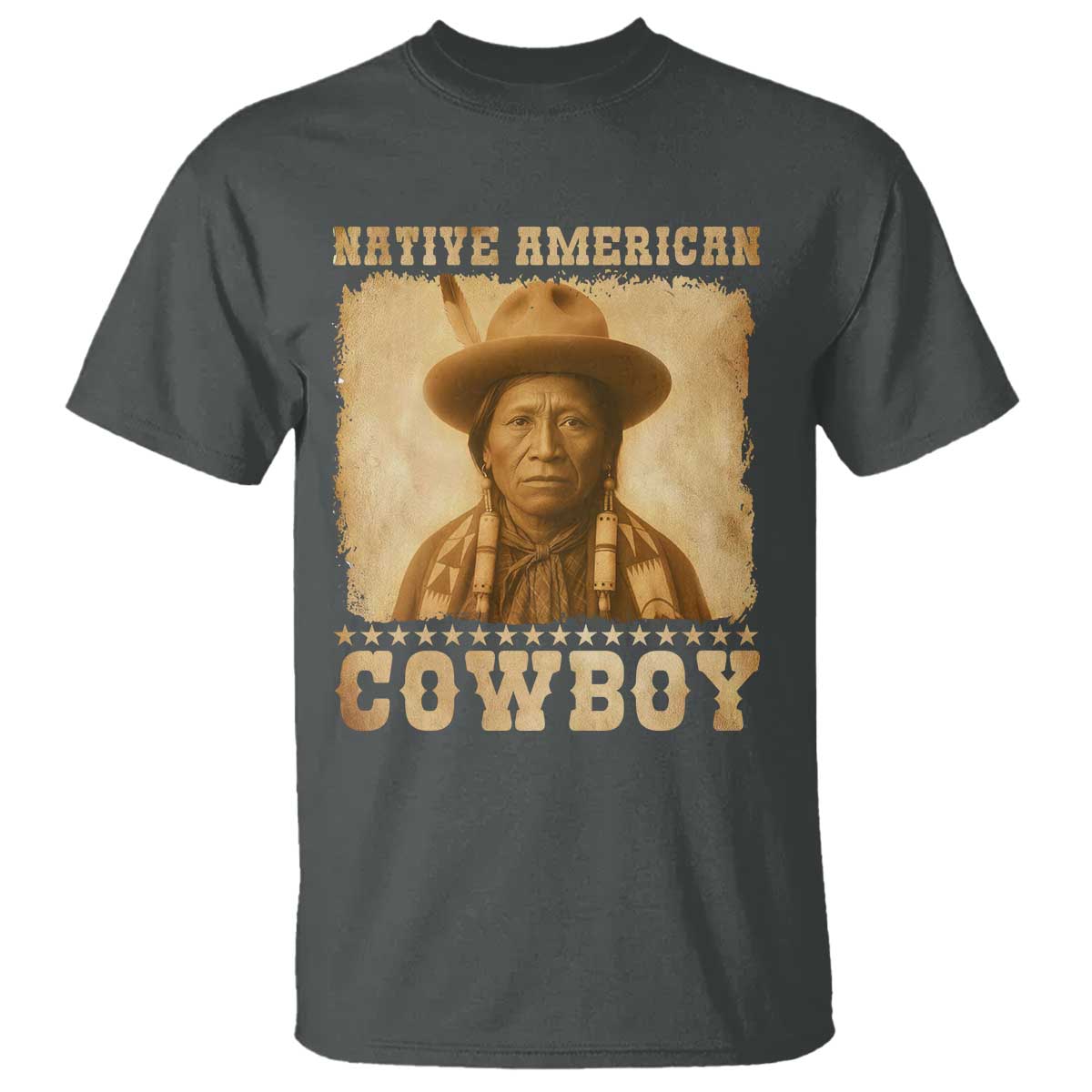 Native American Cowboy T Shirt Vintage Western Country Portrait - Wonder Print Shop