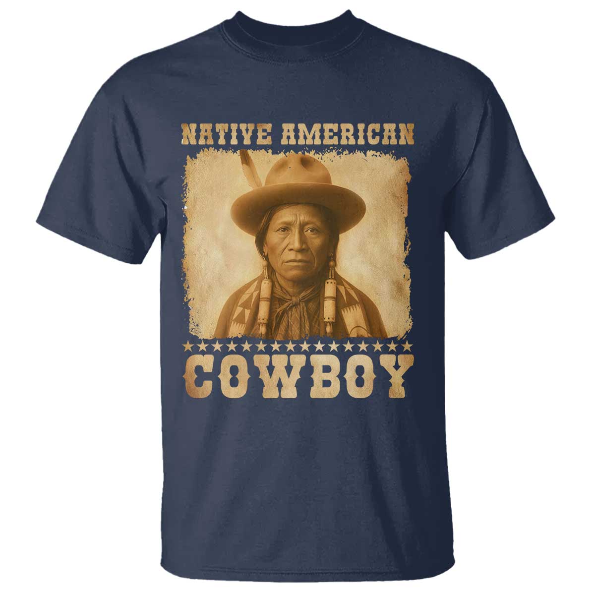 Native American Cowboy T Shirt Vintage Western Country Portrait - Wonder Print Shop
