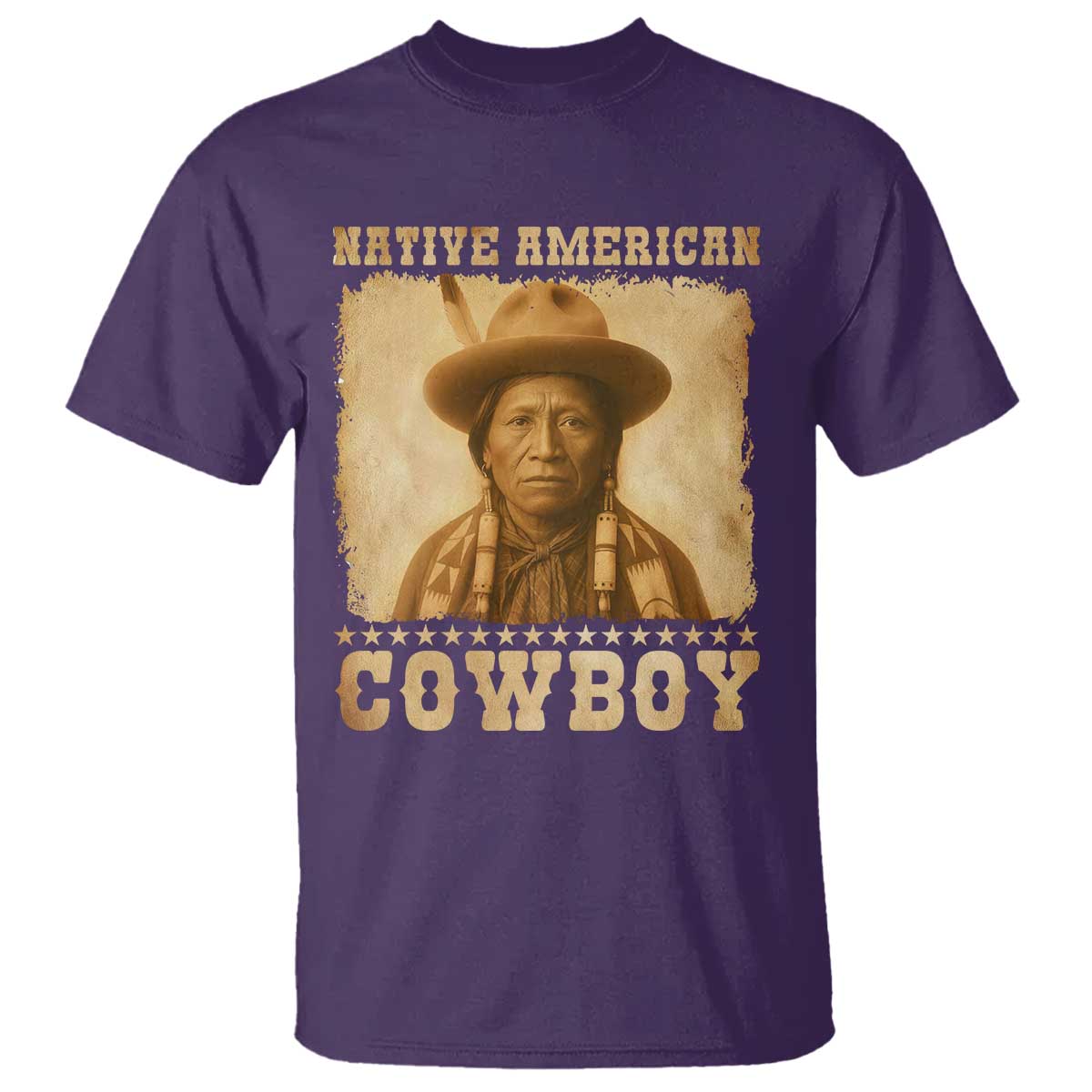 Native American Cowboy T Shirt Vintage Western Country Portrait - Wonder Print Shop
