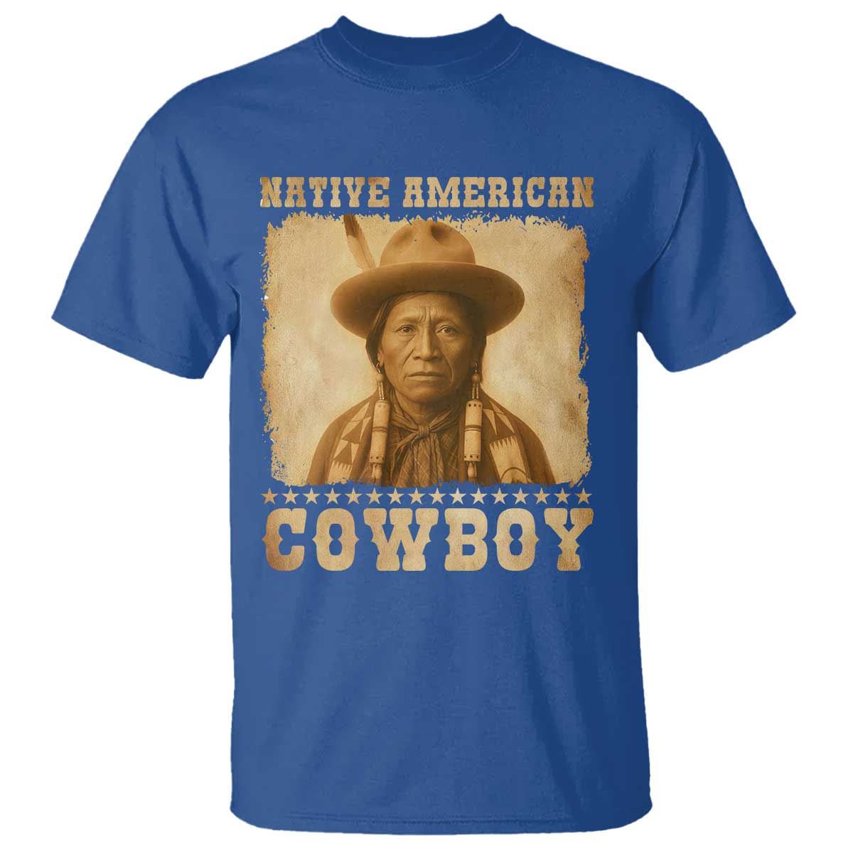 Native American Cowboy T Shirt Vintage Western Country Portrait - Wonder Print Shop