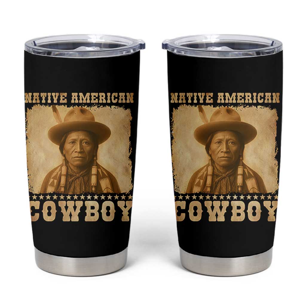 Native American Cowboy Tumbler Cup Vintage Western Country Portrait - Wonder Print Shop