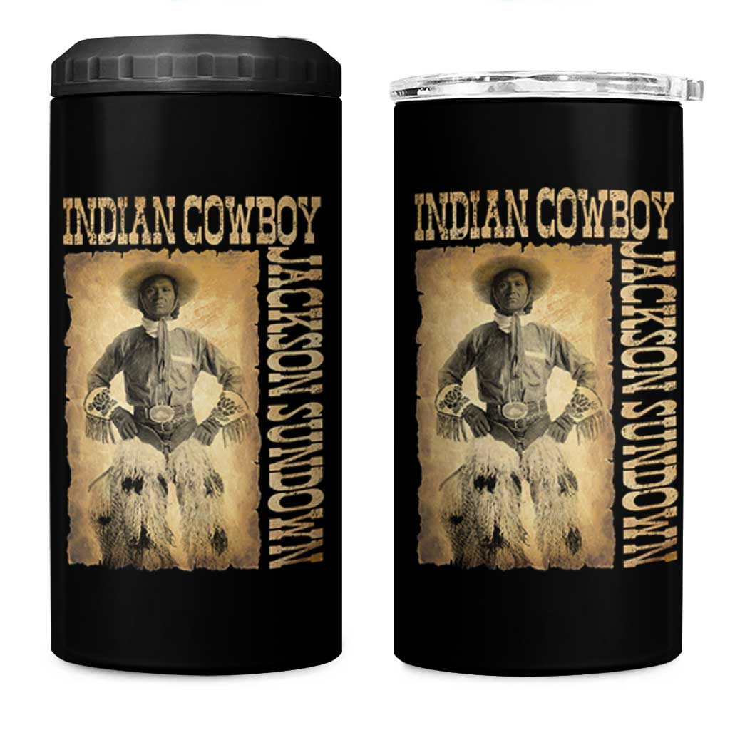 Jackson Sundown 4 in 1 Can Cooler Tumbler Native American Cowboy Vintage Western - Wonder Print Shop