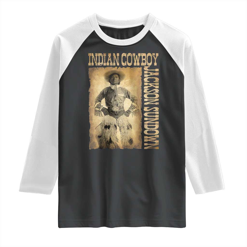 Jackson Sundown Raglan Shirt Native American Cowboy Vintage Western - Wonder Print Shop