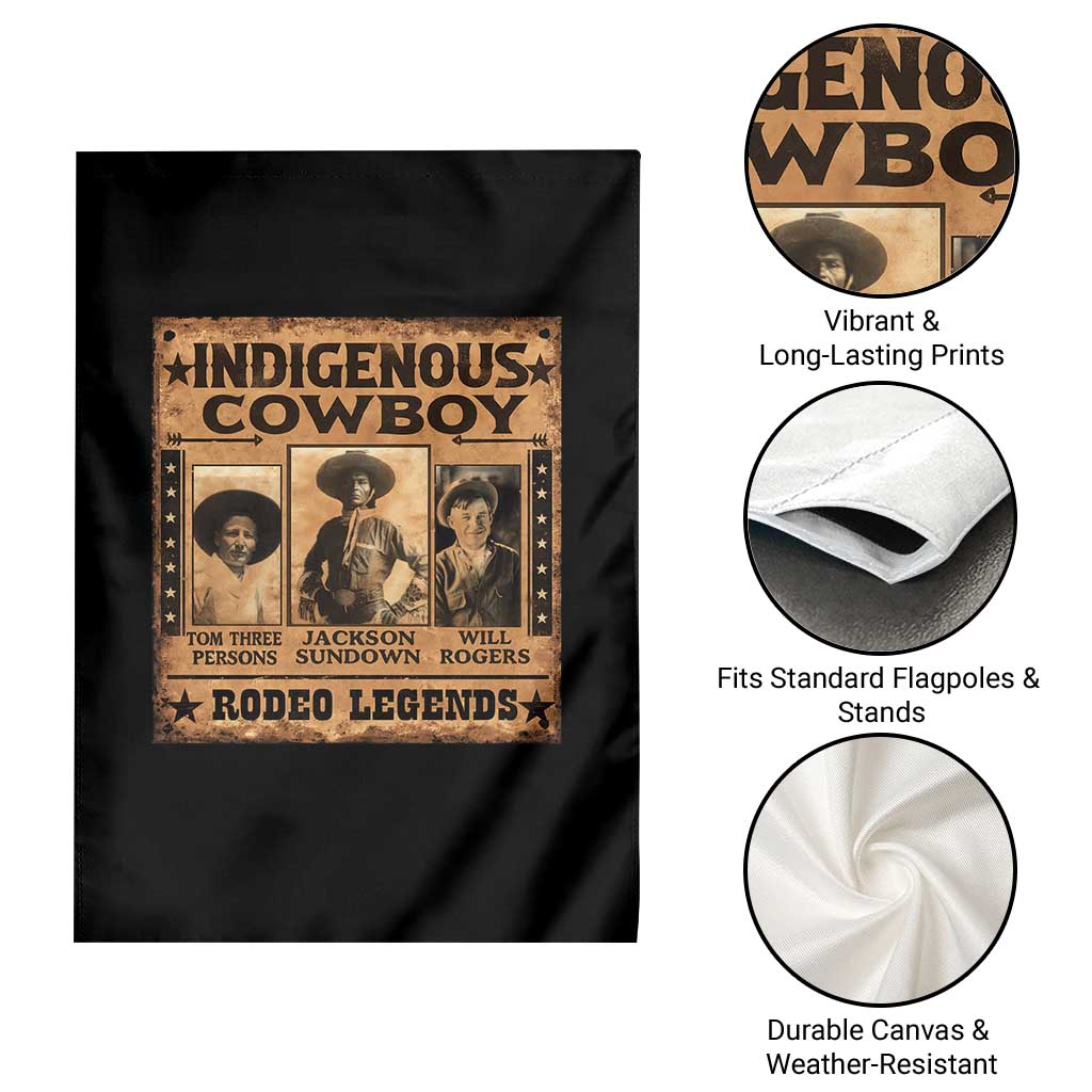 Native American Cowboy Rodeo Legends Garden Flag Vintage Western Country Cowboy - Wonder Print Shop