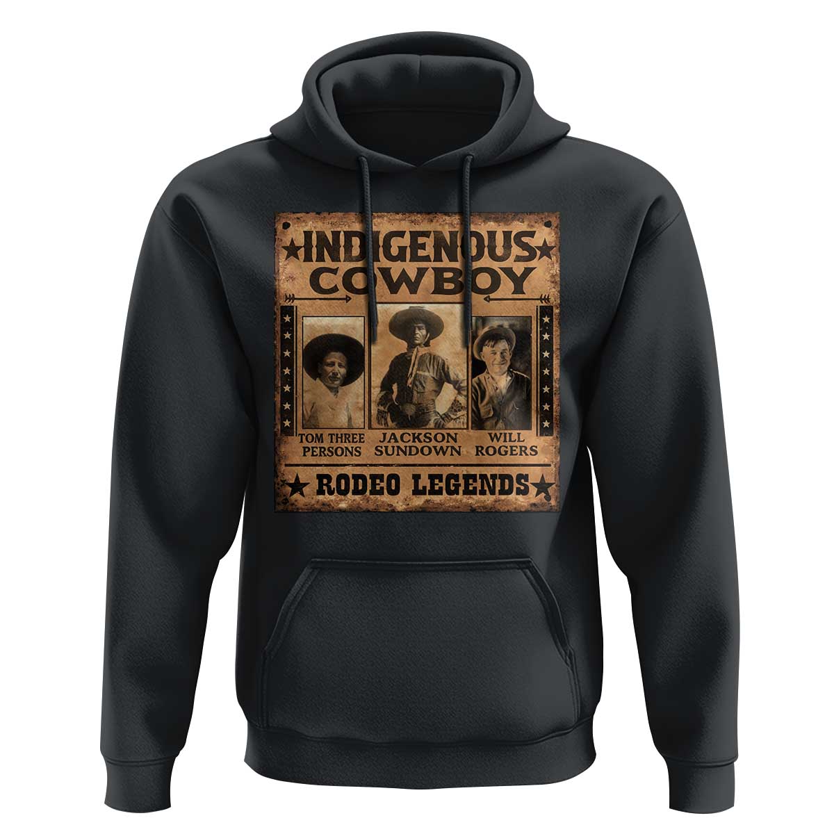 Native American Cowboy Rodeo Legends Hoodie Vintage Western Country Cowboy - Wonder Print Shop