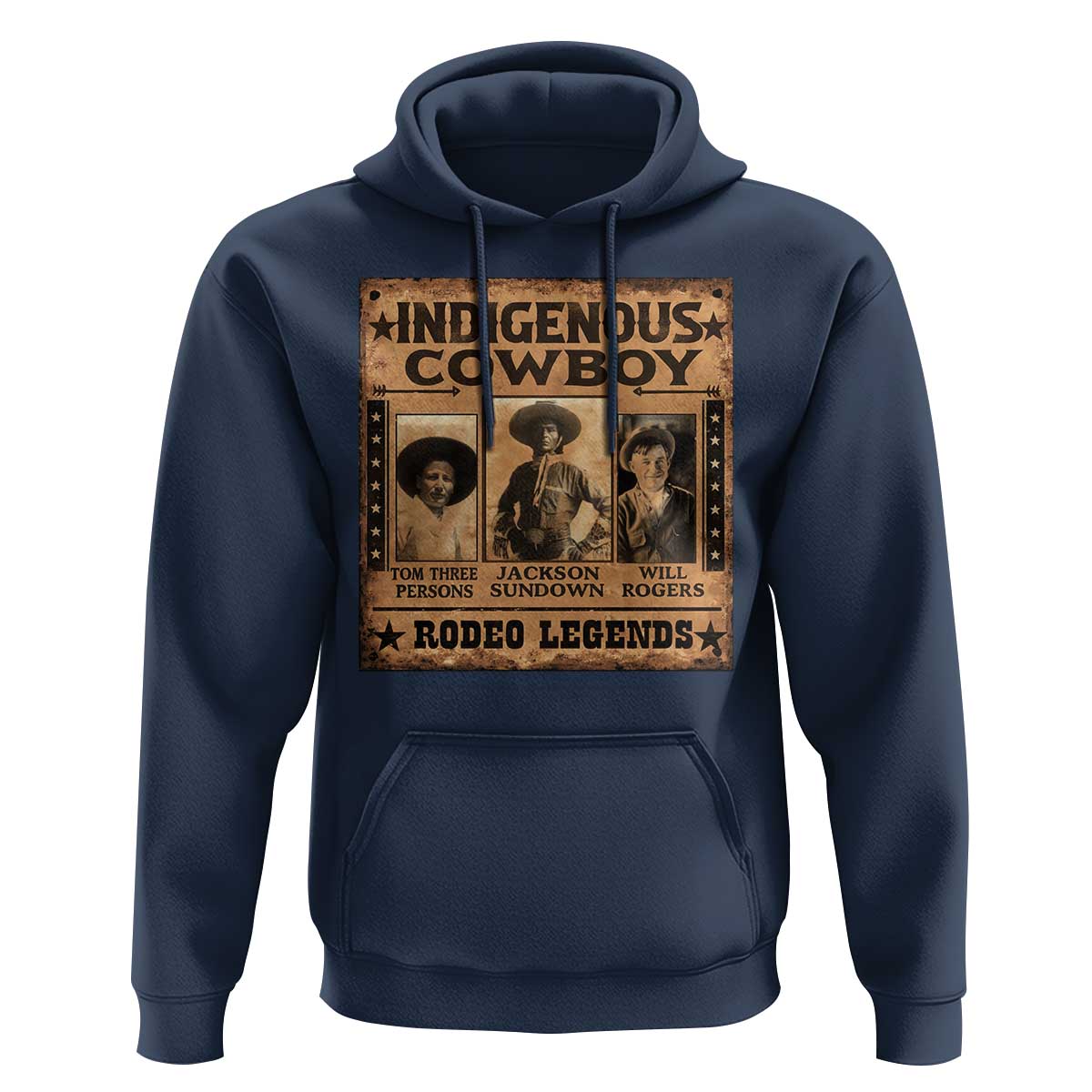 Native American Cowboy Rodeo Legends Hoodie Vintage Western Country Cowboy - Wonder Print Shop