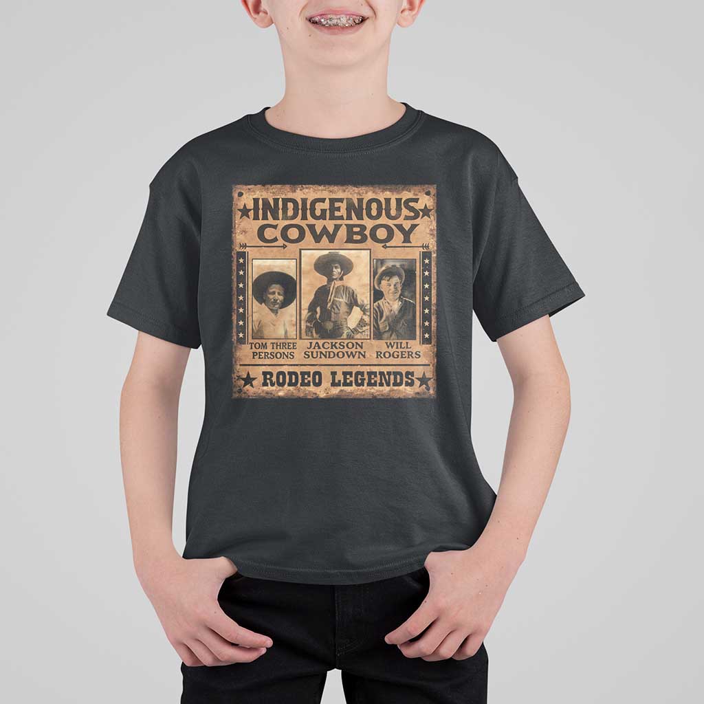 Native American Cowboy Rodeo Legends T Shirt For Kid Vintage Western Country Cowboy - Wonder Print Shop